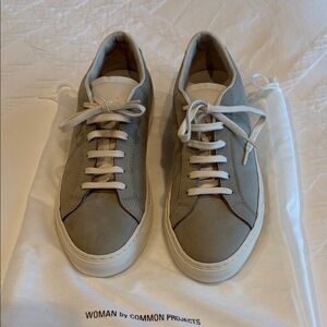 WOMAN by Common Projects Grey Suede Low-Top Sneakers